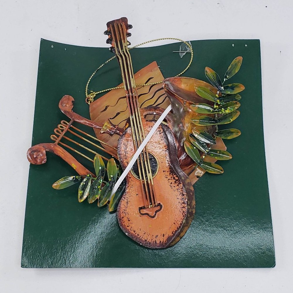 Guitar Horn Harp Metal Ornament Christmas